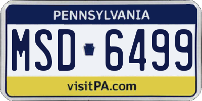 PA license plate MSD6499