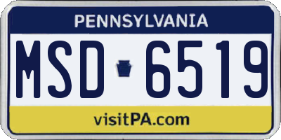 PA license plate MSD6519