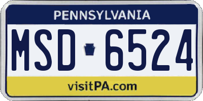 PA license plate MSD6524