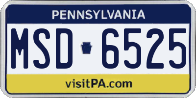 PA license plate MSD6525