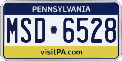 PA license plate MSD6528