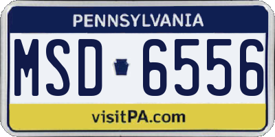 PA license plate MSD6556