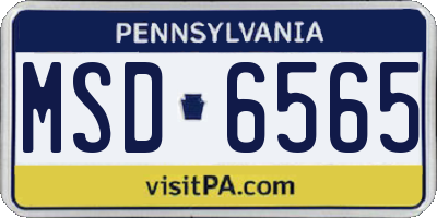 PA license plate MSD6565
