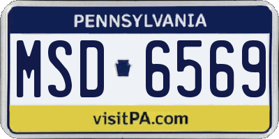PA license plate MSD6569