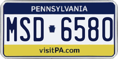 PA license plate MSD6580