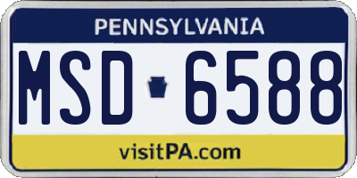 PA license plate MSD6588