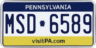PA license plate MSD6589
