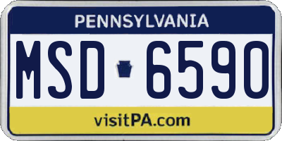 PA license plate MSD6590