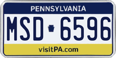 PA license plate MSD6596