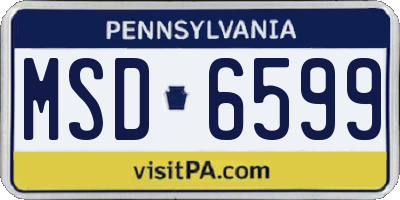 PA license plate MSD6599