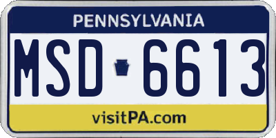 PA license plate MSD6613