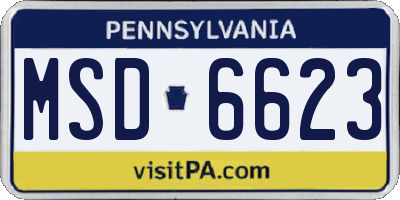 PA license plate MSD6623