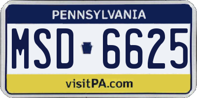 PA license plate MSD6625