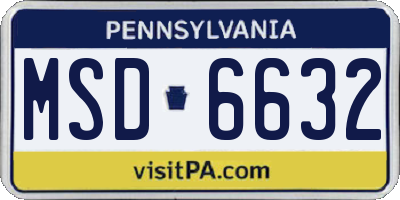 PA license plate MSD6632