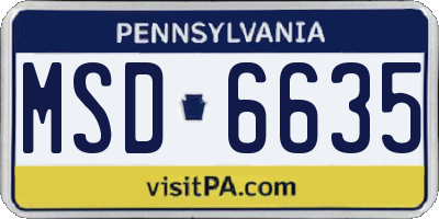 PA license plate MSD6635