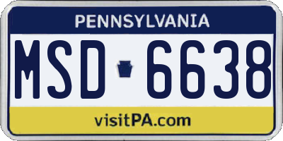 PA license plate MSD6638