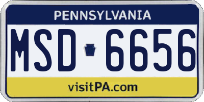 PA license plate MSD6656