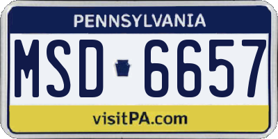 PA license plate MSD6657