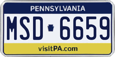 PA license plate MSD6659