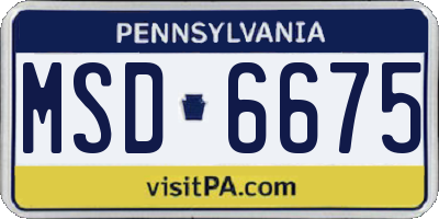 PA license plate MSD6675