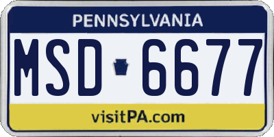 PA license plate MSD6677