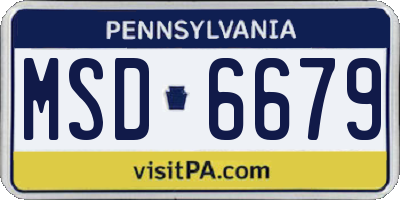 PA license plate MSD6679