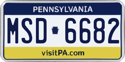 PA license plate MSD6682
