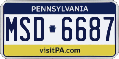 PA license plate MSD6687