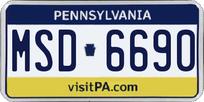 PA license plate MSD6690