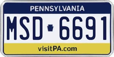 PA license plate MSD6691