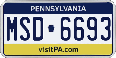PA license plate MSD6693