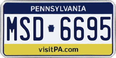 PA license plate MSD6695