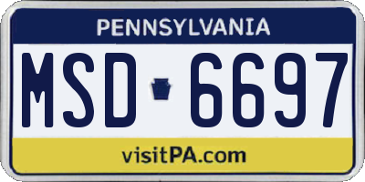 PA license plate MSD6697