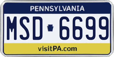 PA license plate MSD6699