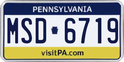 PA license plate MSD6719