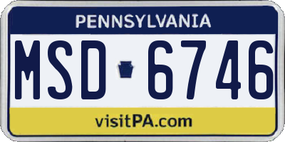 PA license plate MSD6746