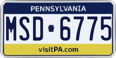 PA license plate MSD6775