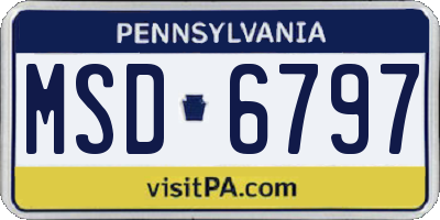 PA license plate MSD6797