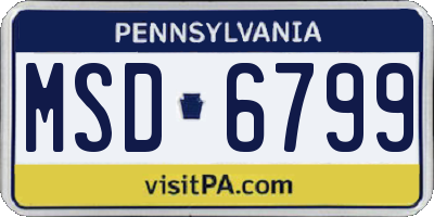 PA license plate MSD6799