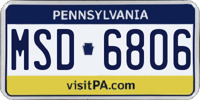 PA license plate MSD6806