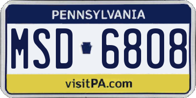 PA license plate MSD6808