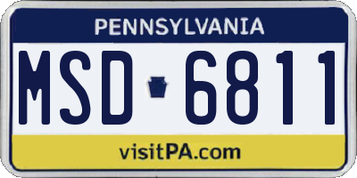 PA license plate MSD6811