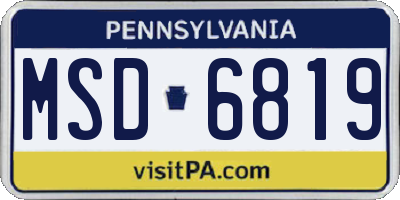 PA license plate MSD6819
