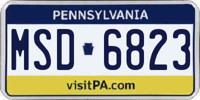 PA license plate MSD6823