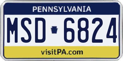 PA license plate MSD6824