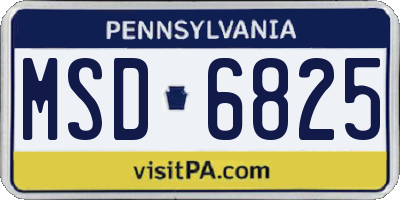 PA license plate MSD6825