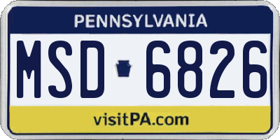 PA license plate MSD6826