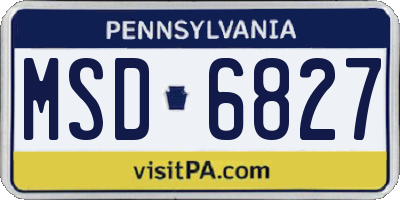PA license plate MSD6827