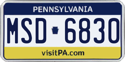PA license plate MSD6830