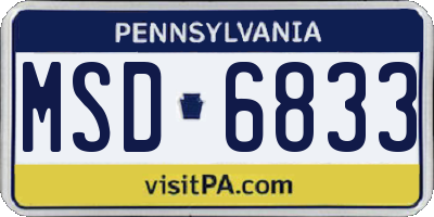 PA license plate MSD6833